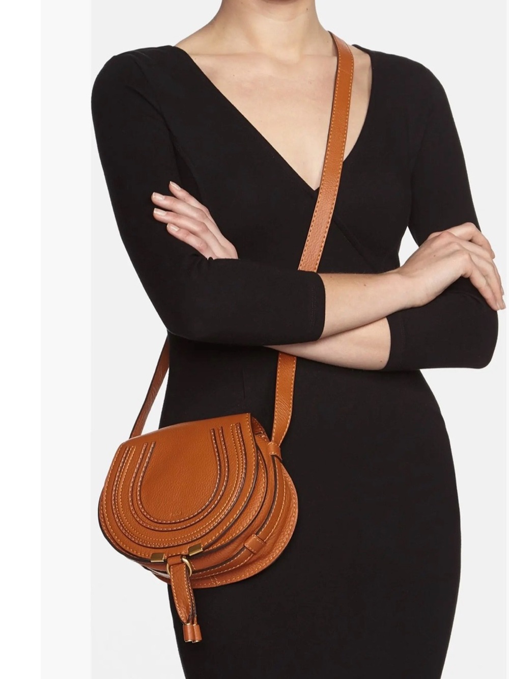 Chloe Tan Leather Saddle Crossbody Bag
